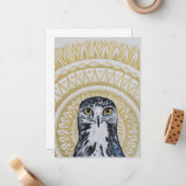 Carte De Correspondance Golden Hawk Mandala (Devant/Arrière en situation)