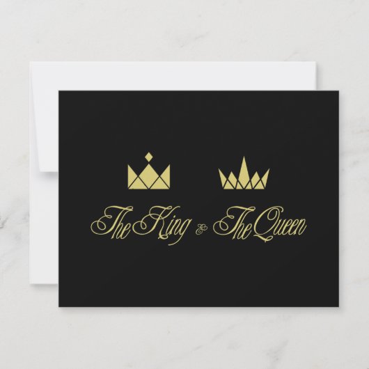 Carte De Correspondance Golden King and Queen Crowns for Wedding (Devant)