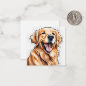 Carte De Correspondance Golden Retriever (Devant/Arrière en situation)