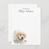 Carte De Correspondance Golden Retriever Chien mignon Chiot Personnalisé (Devant / Derrière)