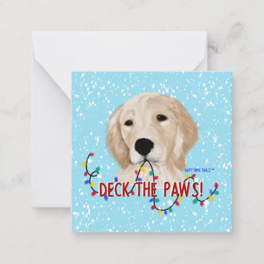 Carte De Correspondance Golden Retriever Dog Christmas Flat Note Card (Devant)