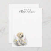 Carte De Correspondance Golden Retriever mignon Chien Chien Chien Chien Pe (Devant / Derrière)