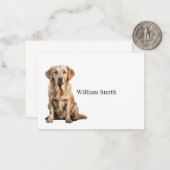 Carte De Correspondance Golden Retriever Note Card (Devant/Arrière en situation)