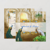 Carte De Correspondance Golden Royal Peacock Temple Dreams (Devant / Derrière)