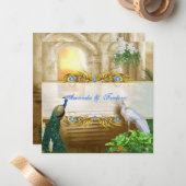 Carte De Correspondance Golden Royal Peacock Temple Dreams (Devant/Arrière en situation)