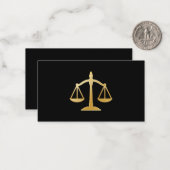 Carte De Correspondance Golden Scales of Justice Law Theme (Devant/Arrière en situation)
