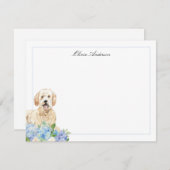 Carte De Correspondance Goldendoodle Blue Hydrangea Personnalisé (Devant / Derrière)