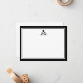 Carte De Correspondance Golf Accent Custom Name Flat Note Card (Devant/Arrière en situation)