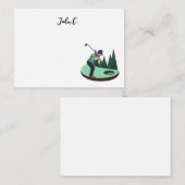 Carte De Correspondance Golf avec nom Panier golfeur golf (Devant / Derrière)