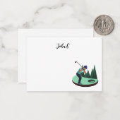 Carte De Correspondance Golf avec nom Panier golfeur golf (Devant/Arrière en situation)