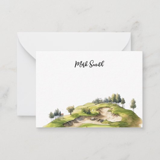 Carte De Correspondance Golf avec Nom pour golfeur (Devant)