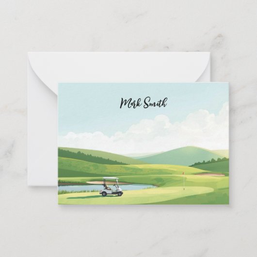 Carte De Correspondance Golf avec Nom pour golfeur (Devant)