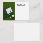 Carte De Correspondance Golf avec nom pour golfeur  (Devant / Derrière)