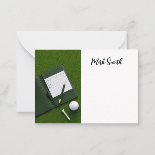 Carte De Correspondance Golf avec nom pour golfeur  (Devant)