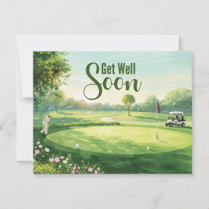 Carte De Correspondance Golf Bon rétablissement Golfeur