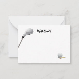 Carte De Correspondance Golf Club et balle avec le nom pour golfeur