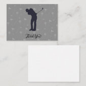 Carte De Correspondance Golf Merci golfer pour venir aux funérailles (Devant / Derrière)