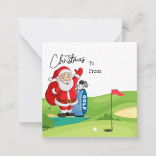 Carte De Correspondance Golf Santa Claus golfing Noël Vacances amusantes