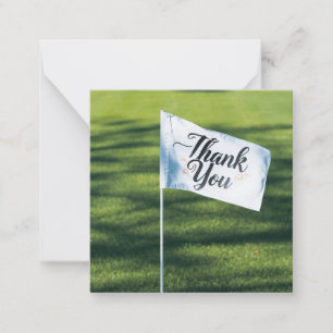 Carte De Correspondance Golfeur merci mot sur drapeau