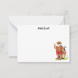Carte De Correspondance Golfeur Père Noël pour Noël