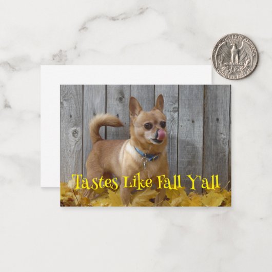 Carte De Correspondance Goûts Comme Automne Automne Chihuahua (Devant/Arrière en situation)