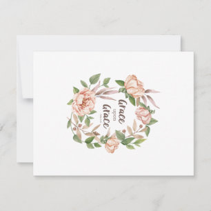Carte De Correspondance Grace sur grâce - Jean 1:16 - Floral