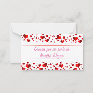 Carte De Correspondance Gracias por ser parte de Nuestra Alegria