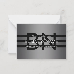 Carte De Correspondance Gradient gris moderne et bandes noires horizontale
