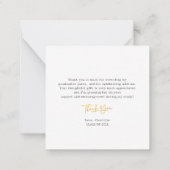 Carte De Correspondance Graduation 2025 Élégant Merci de script (Dos)