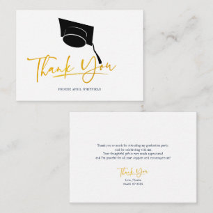 Carte De Correspondance Graduation 2025 Moderne Merci de script Grad