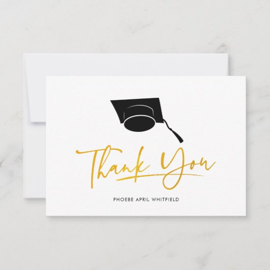 Carte De Correspondance Graduation 2025 Script Grad Merci (Devant)