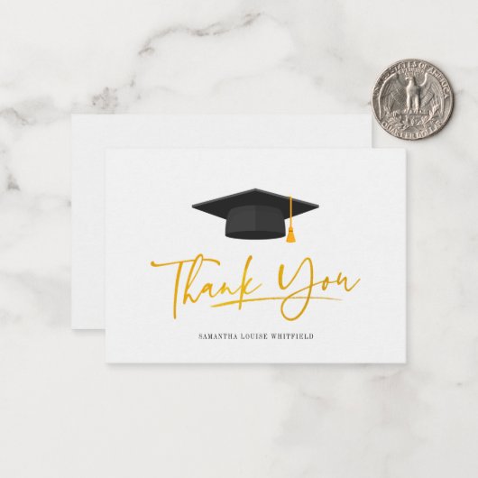 Carte De Correspondance Graduation 2025 Script Grad Merci Script (Devant/Arrière en situation)