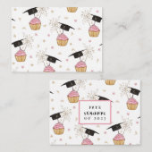 Carte De Correspondance Graduation Pink Cupcake Graduation Cap Sparkler (Devant / Derrière)