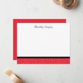 Carte De Correspondance Graduation Red Damask Merci note (Devant/Arrière en situation)