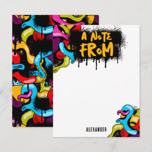 Carte De Correspondance Graffiti Hip Hop Street Art Enfants Néon Coloré