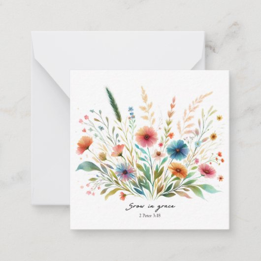 Carte De Correspondance Grandir en Grace floral (Devant)