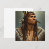 Carte De Correspondance Graphique de guerrier amérindien (Devant / Derrière)