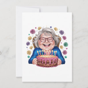 Carte De Correspondance Graphique de Mamie Lunettes Joyeuses Anniversaire