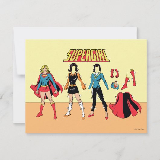 Carte De Correspondance Graphique de poupée en papier supergirl (Devant)