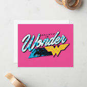 Carte De Correspondance Graphique de Retro 80's "Believe In Wonder" (Devant/Arrière en situation)