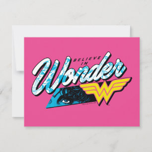 Carte De Correspondance Graphique de Retro 80's "Believe In Wonder"