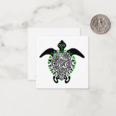 Carte De Correspondance Graphique original  - Tortue de mer - Conservation (Devant/Arrière en situation)