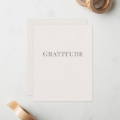 Carte De Correspondance Gratitude – Minimal Typography Design (Devant/Arrière en situation)