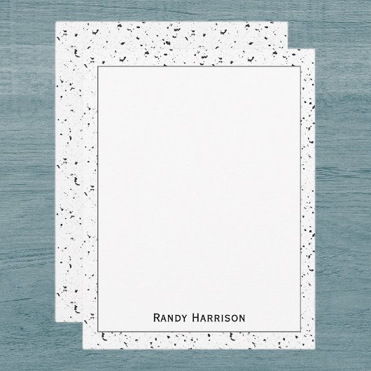 Carte De Correspondance Gray - Black Marble Chips Terrazzo Pattern Frame