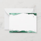 Carte De Correspondance Green Agate Géode Script Monogramme Parties scinti (Dos)