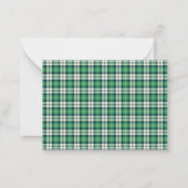 Carte De Correspondance Green and Black Tartan Plaid Personalized (Dos)