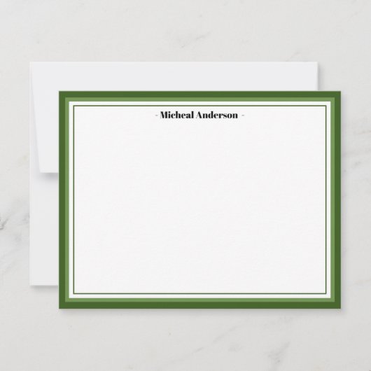 Carte De Correspondance Green Border Classic Personnalisé (Devant)
