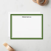 Carte De Correspondance Green Border Classic Personnalisé (Devant/Arrière en situation)