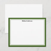 Carte De Correspondance Green Border Classic Personnalisé (Devant / Derrière)