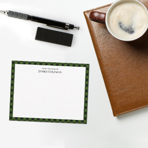 Carte De Correspondance Green Buffalo Check Du Bureau De Nom Élégant